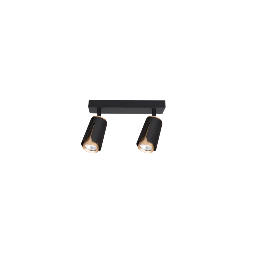 Tulip 2 GU10 Ceiling Spot Lights BK+GD