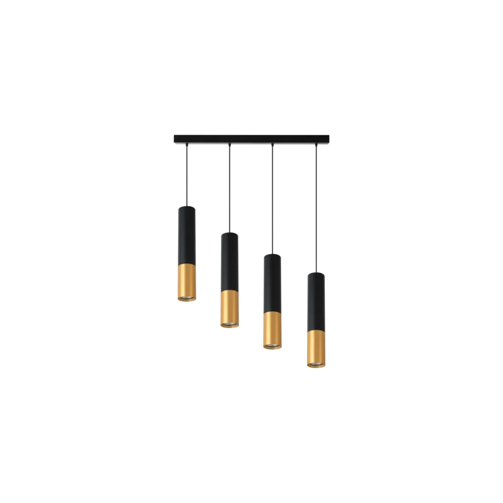 GLOW 4 GU10 Ceiling Pendants BK+GD