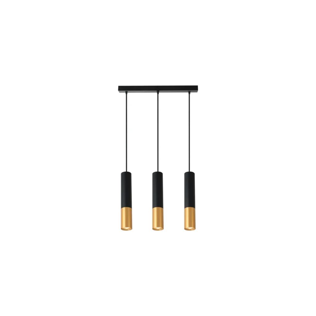 GLOW 3 GU10 Ceiling Pendants BK+GD