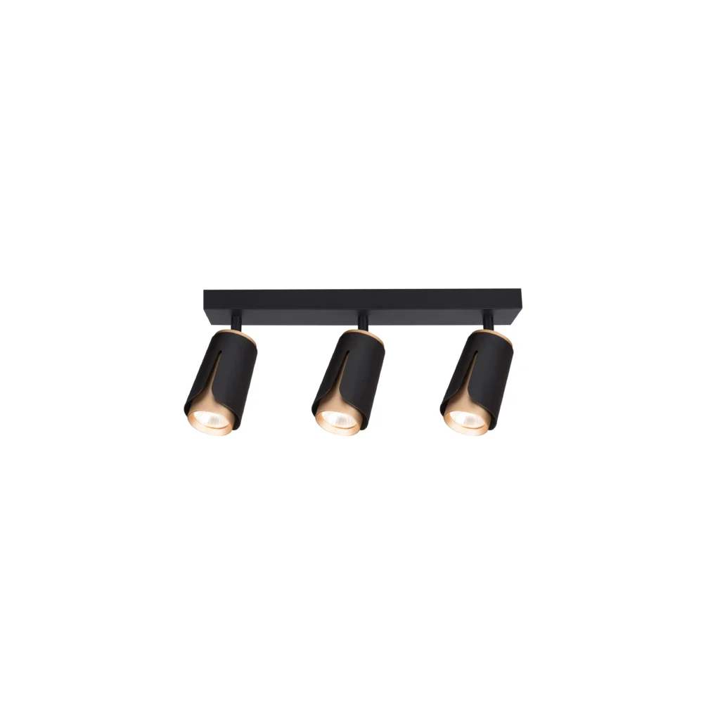 Tulip 3 GU10 Ceiling Spot Lights BK+GD