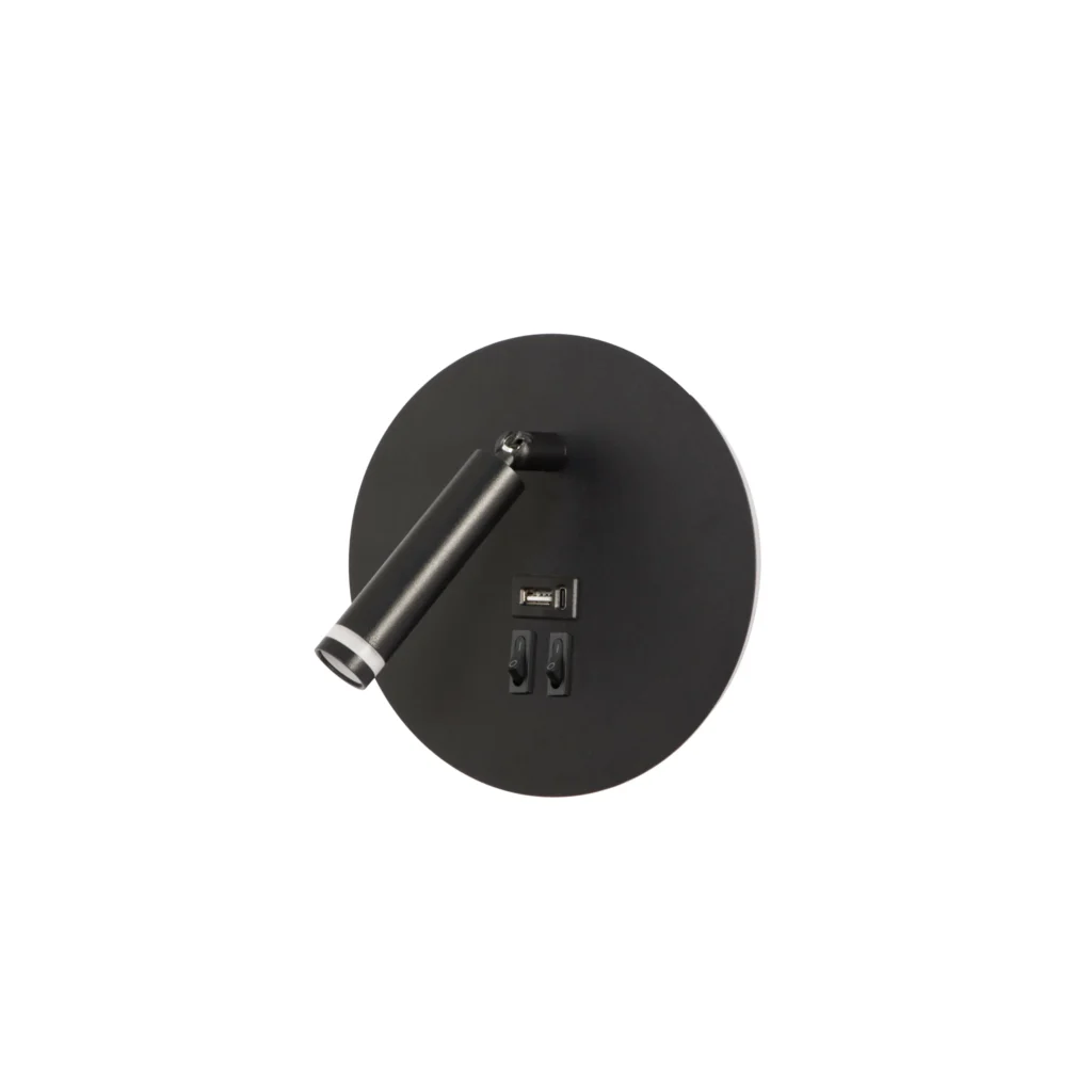 FOLIO G9 Wall Light-Reading Light with USB Charger and LED Backlight BK