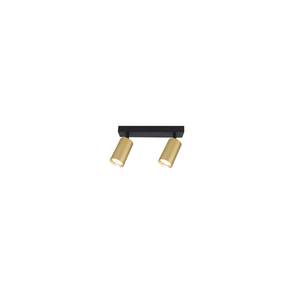 CHIME 2 GU10 Ceiling Spot Light Sand Black base+Gold tube