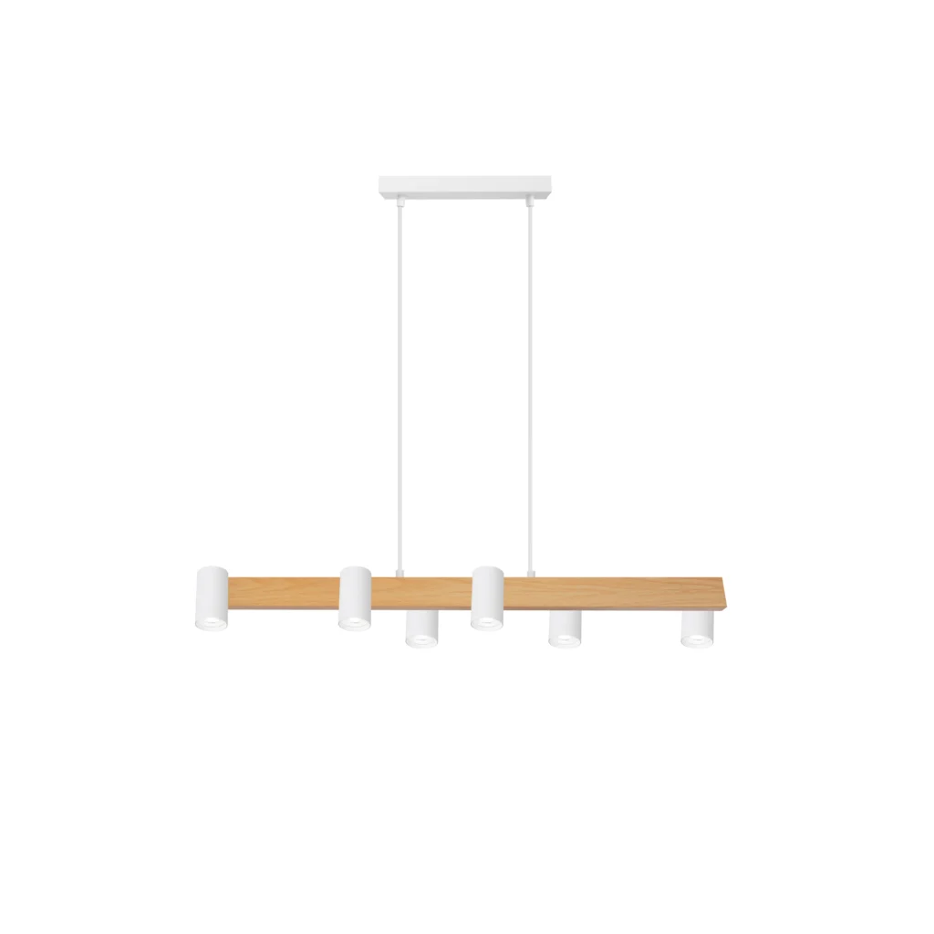 AURA 6 GU10 Pendant WH tube+Wood color box