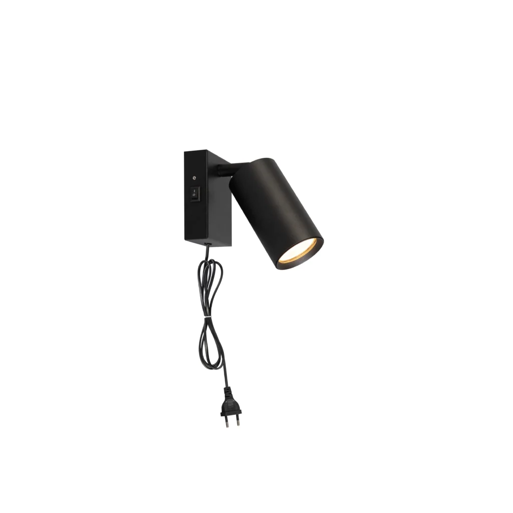 LUSTRE 1 GU10 Wall Lamp with switch BK