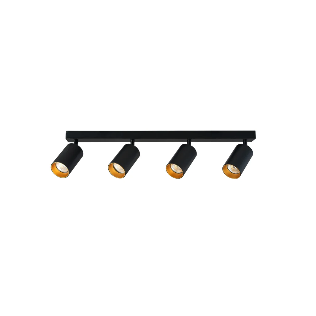 MOSS 4 GU10 Ceiling Spot Light BK+GD