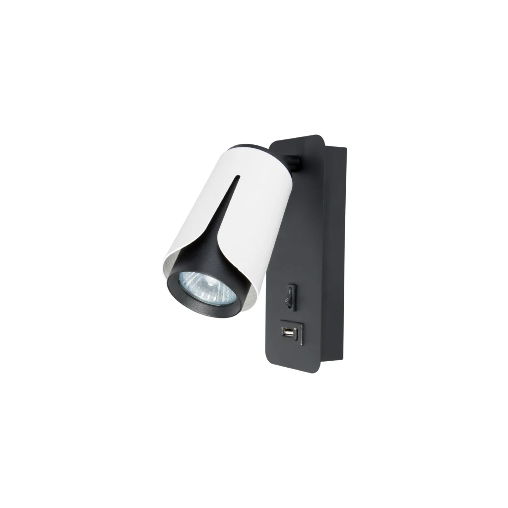Tulip 1 GU10 Wall Lighting WH+BK