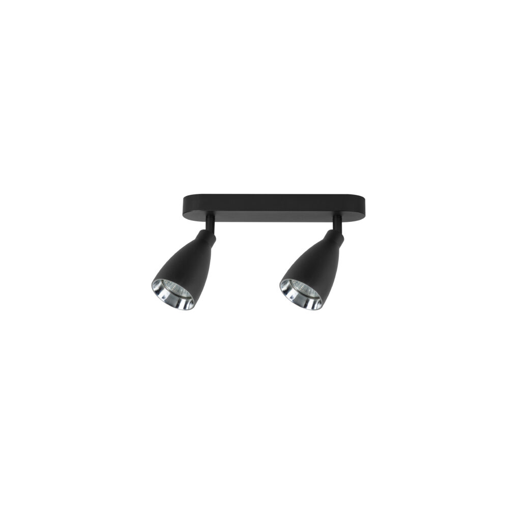 IONA 2 GU10 Trumpet Ceiling Spot Lights BK