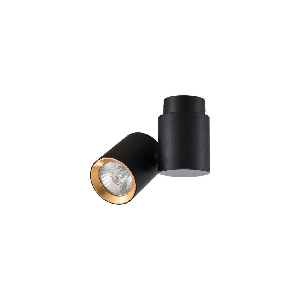 NOVA 1 GU10 Telescope Ceiling Spot Lights BK+GD