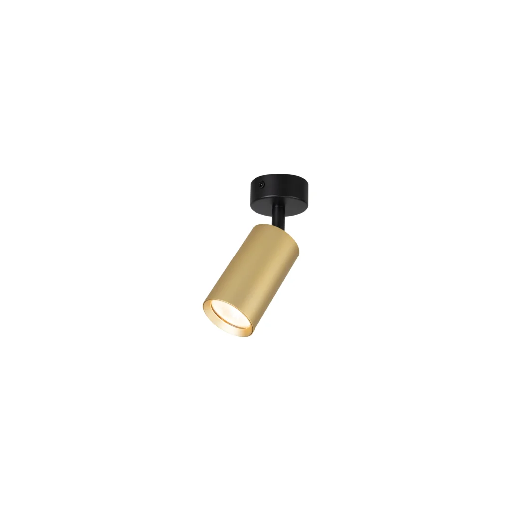 CHIME 1 GU10 Ceiling Spot Light Sand Black base+Gold tube