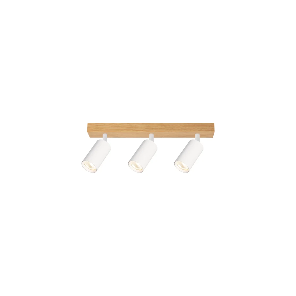 CHIME 3 GU10 Ceiling Spot Light Wood color base+WH tube