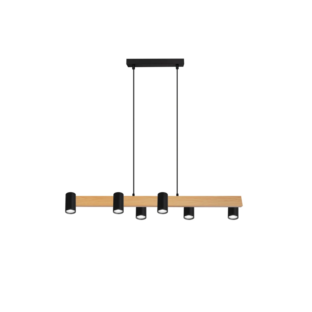 AURA 6 GU10 Pendant BK tube+Wood color box