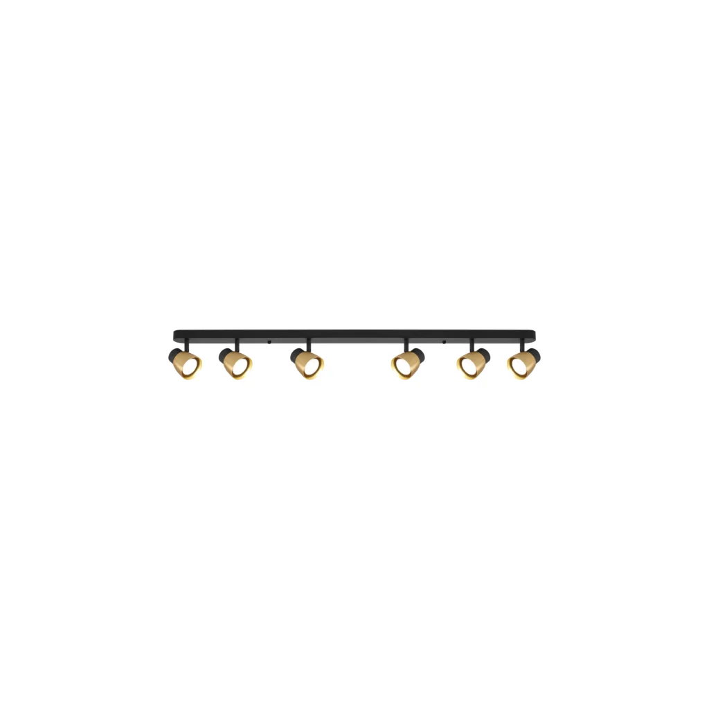 ARC 6 GU10 Ceiling Spot Light BK+GD