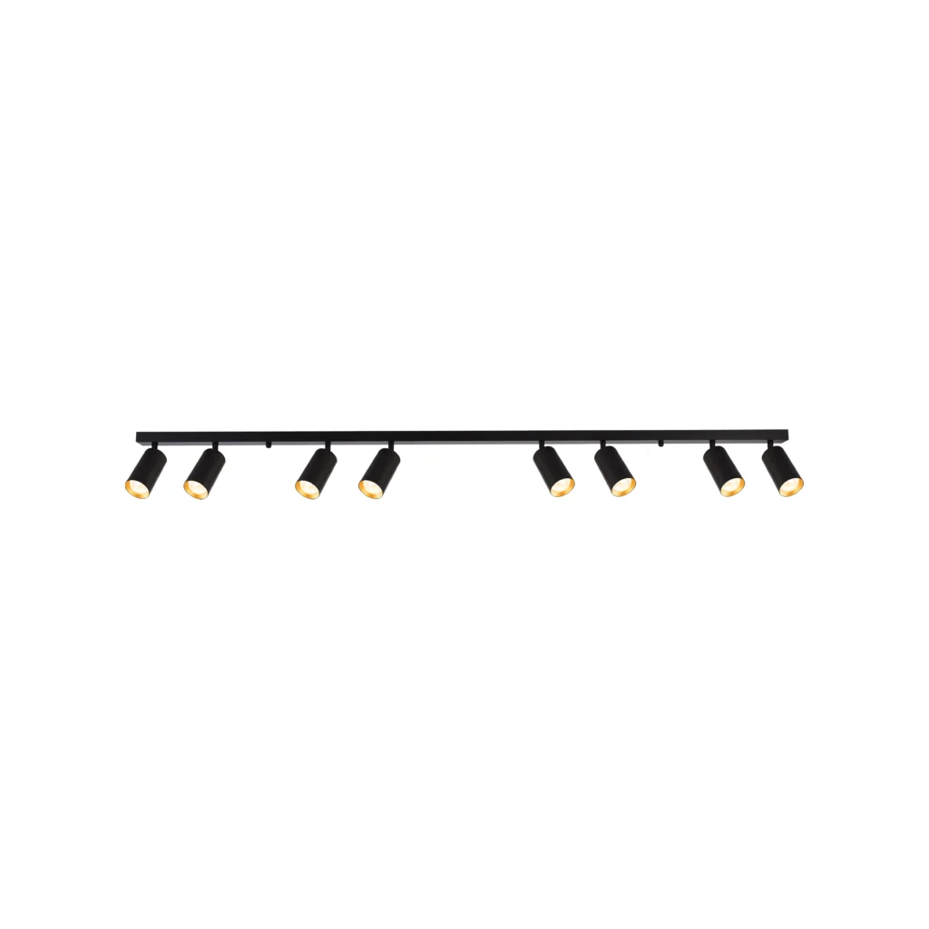 CHIME 8 GU10 Ceiling Spot Light BK+GD ring