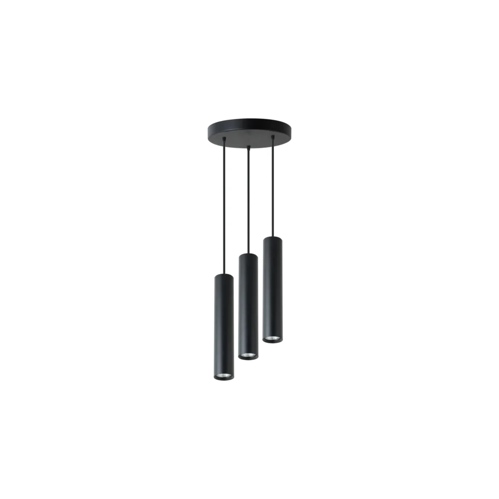 GLEAM 3 GU10 Ceiling Pendants Round BK