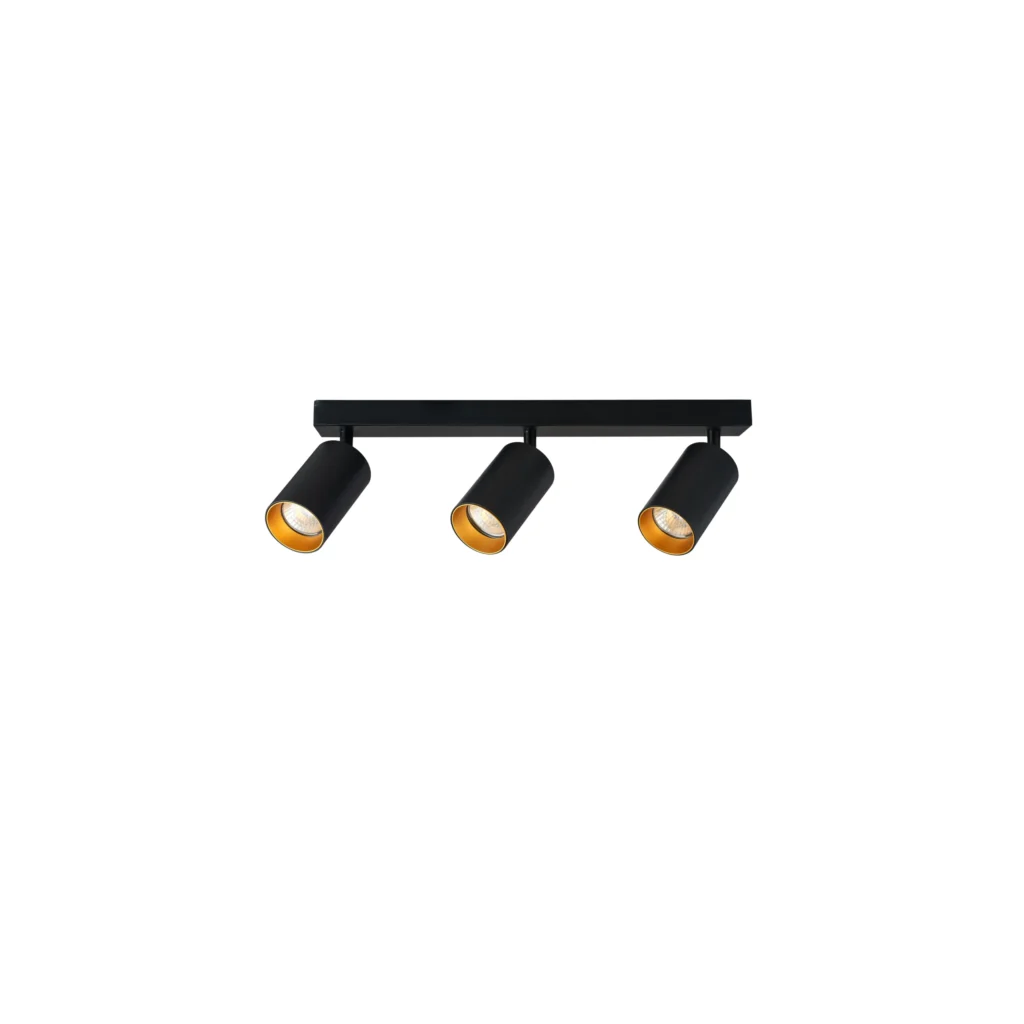 MOSS 3 GU10 Ceiling Spot Light BK+GD