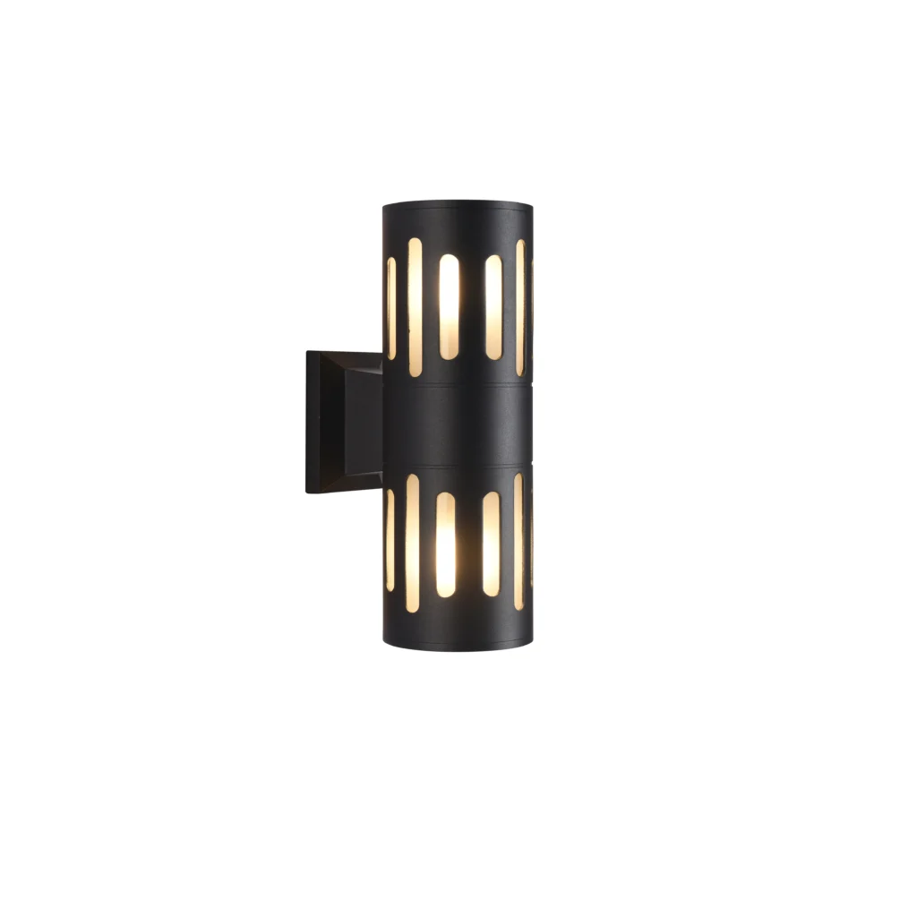 MILL 2 E27 IP54 Outdoor Wall Lamp With Length Pattern BK