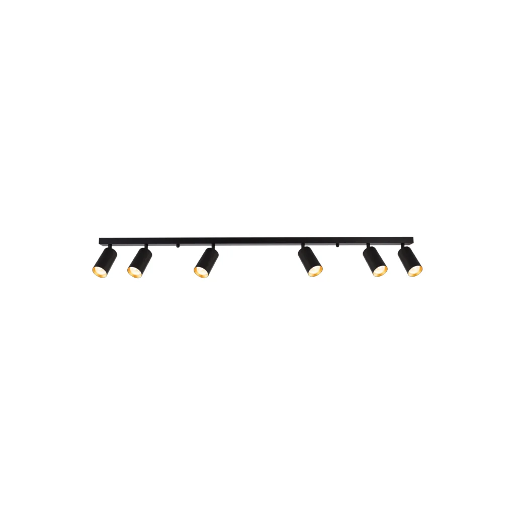 CHIME 6 GU10 Ceiling Spot Light BK+GD ring