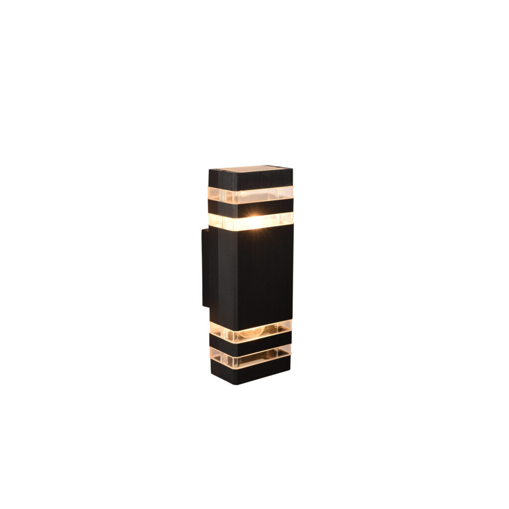 Kiln 2 GU10/E27 IP54 Outdoor Wall Lamp BK