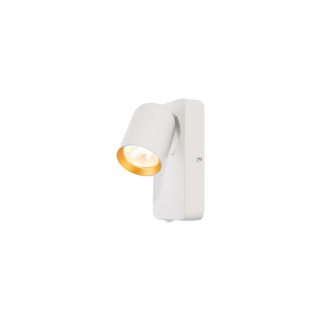 CITRINE 1 GU10 Wall Light with switch WH+GD