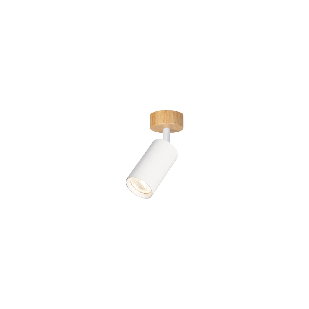 CHIME 1 GU10 Ceiling Spot Light Wood color base+WH tube