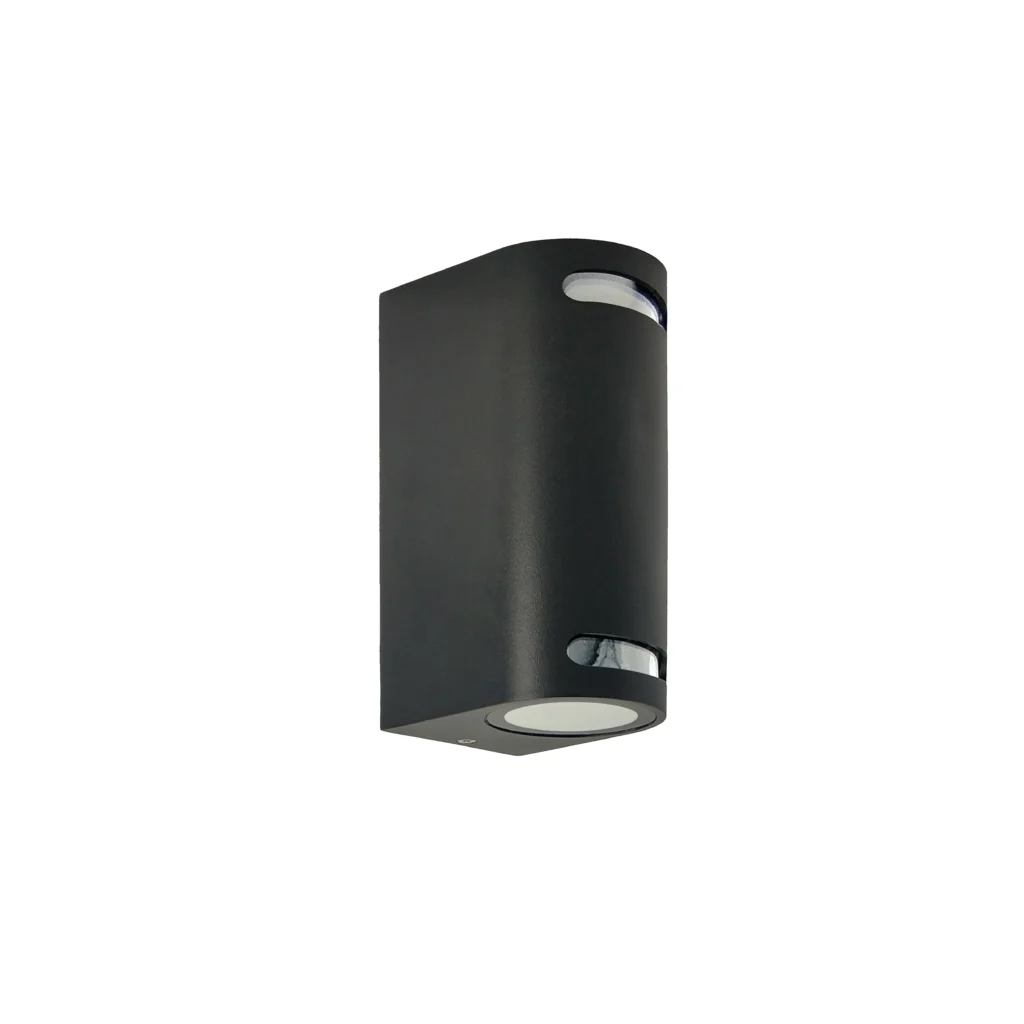 Qivo 2R GU10 IP54 Outdoor Wall Lamp BK B