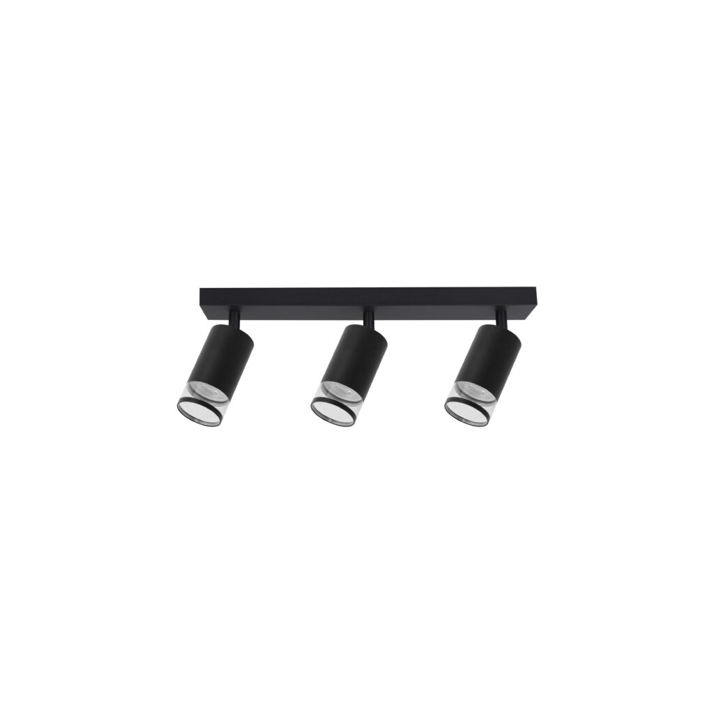 GAIA 3L GU10 Acrylic Tube Ring Ceiling Spot Lights BK