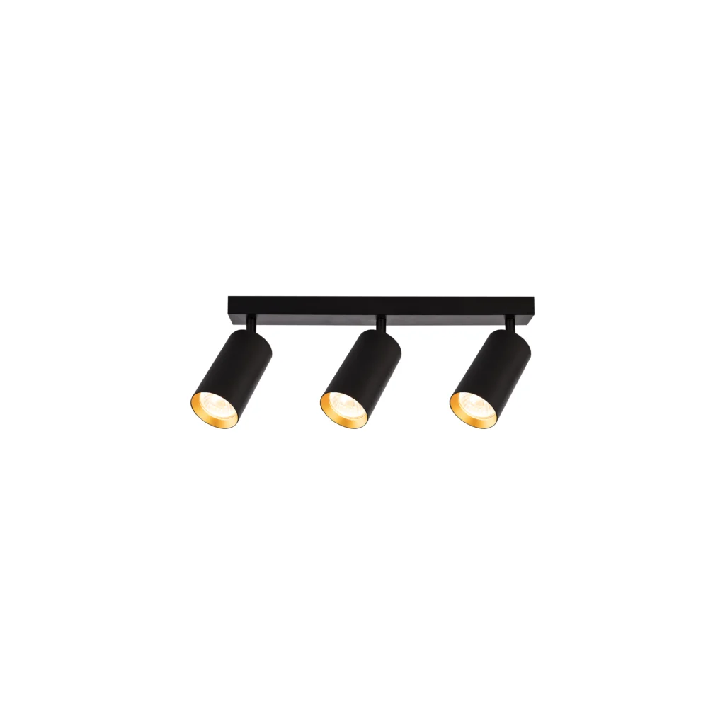 CHIME 3 GU10 Ceiling Spot Light BK+GD ring