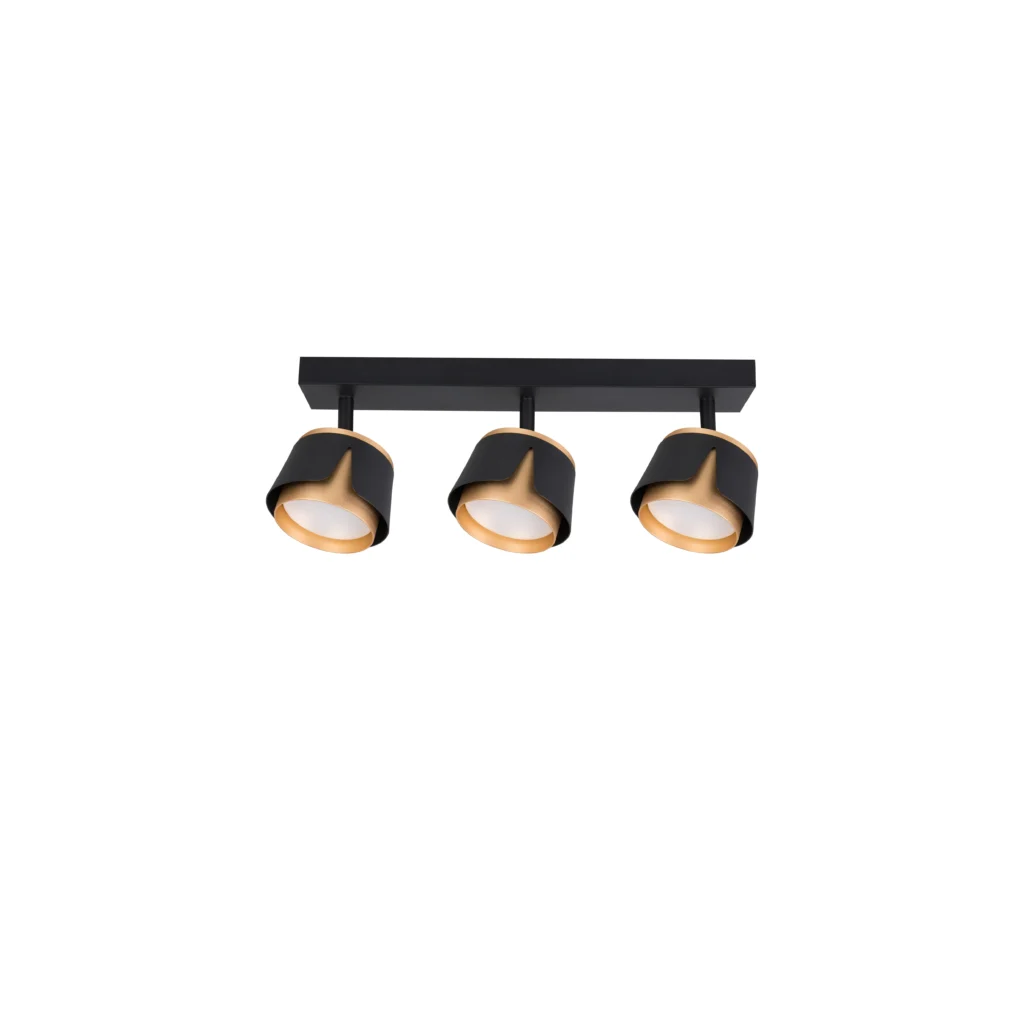 Tulip 3 GX53 Ceiling Spot Lights BK+GD