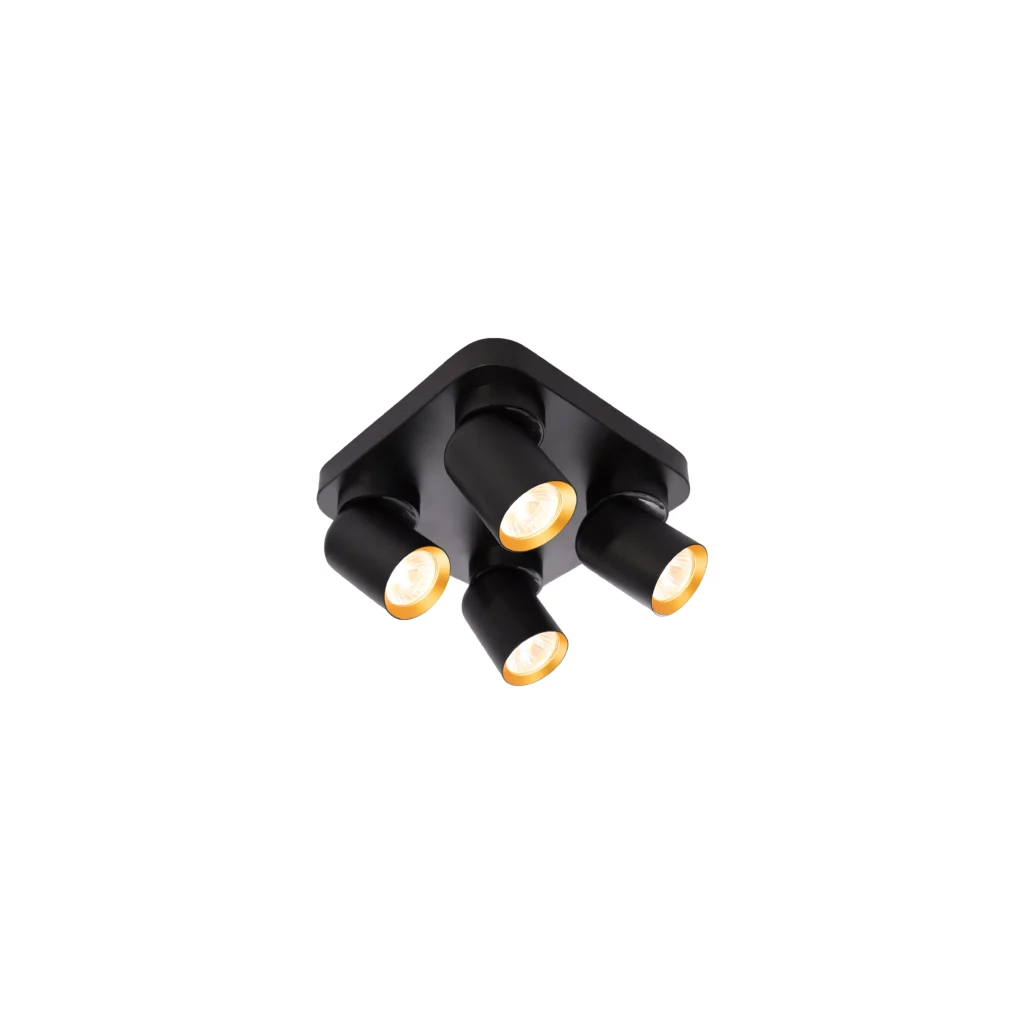 CITRINE 4 GU10 Ceiling Spot Light-S BK+GD
