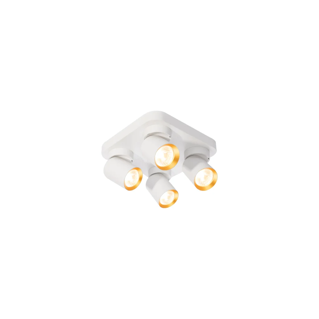 CITRINE 4 GU10 Ceiling Spot Light-S WH+GD