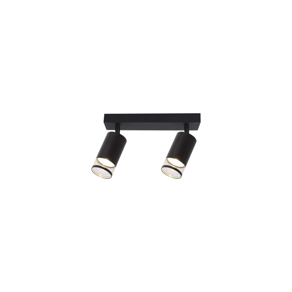 GAIA 2 GU10 Acrylic Tube Ring Ceiling Spot Lights BK