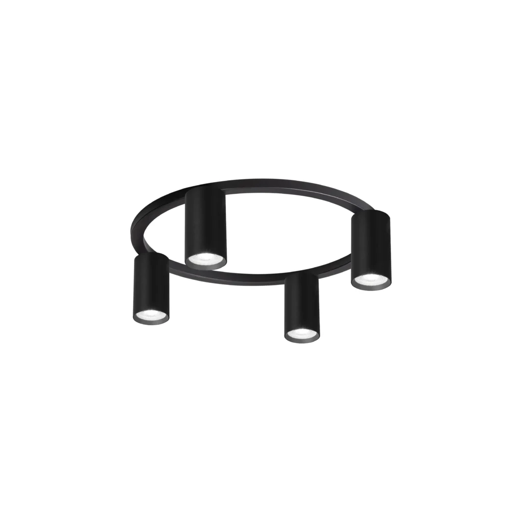 LUNA 4 GU10 Ceiling Spot Light BK