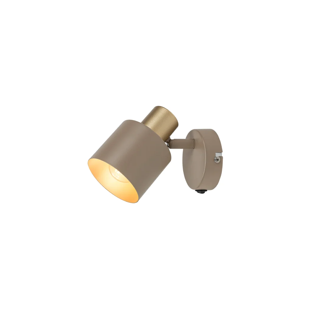 FREYA 1 E14 Wall Light with switch BEI+GD