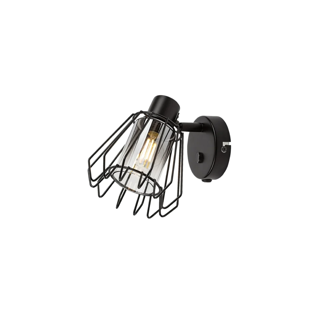 NOVO 1 E14 Wall Light with switch BK