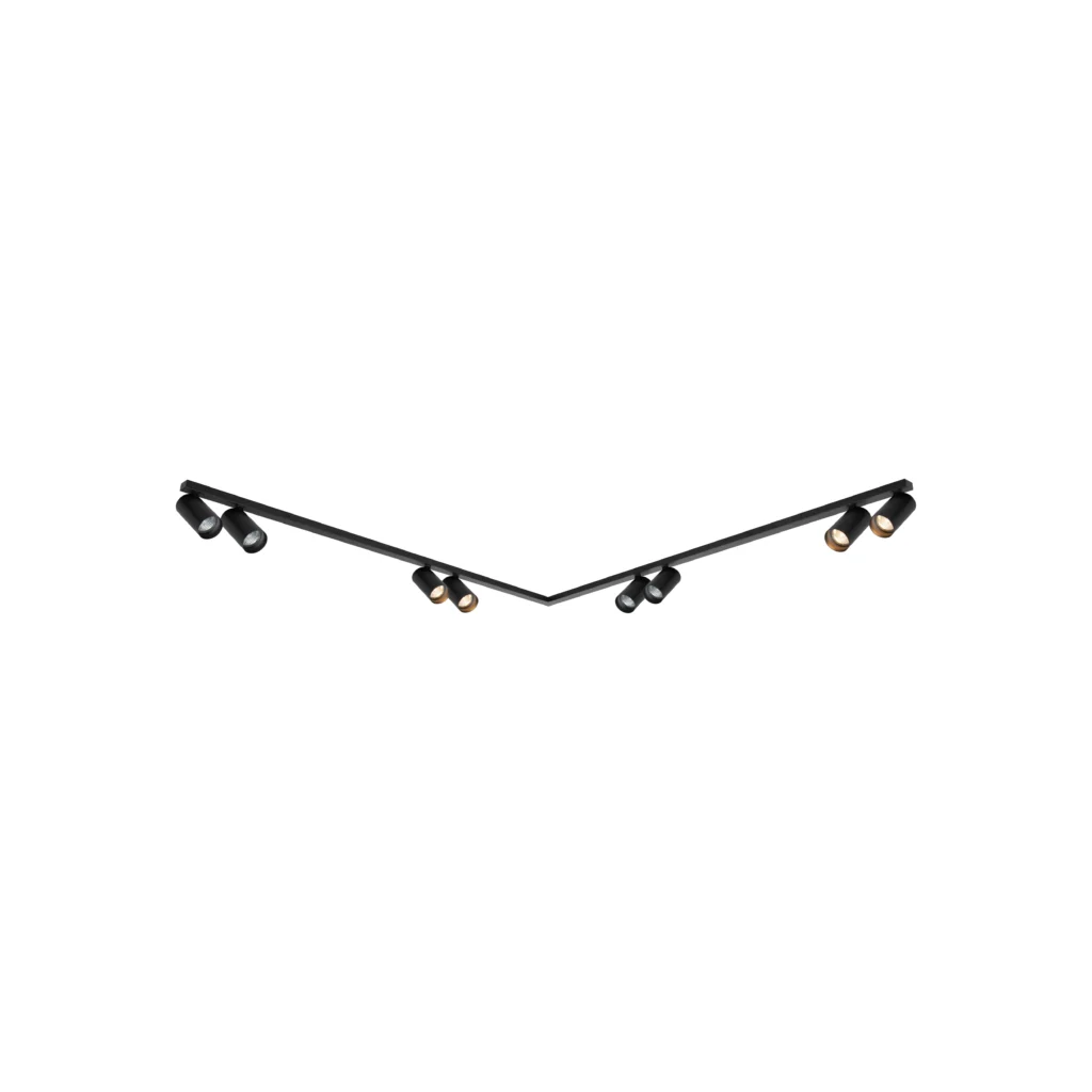 STONE 4+4 2F Ceiling Spot light BK