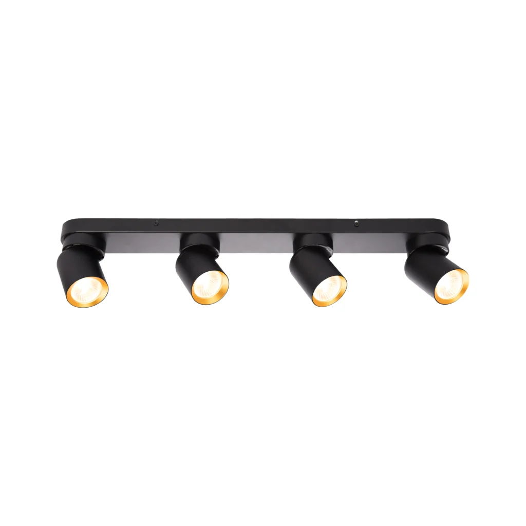 CITRINE 4 GU10 Ceiling Spot Light-L BK+GD