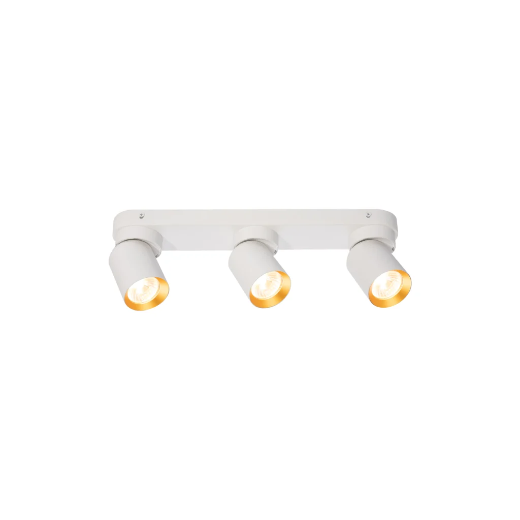 CITRINE 3 GU10 Ceiling Spot Light WH+GD