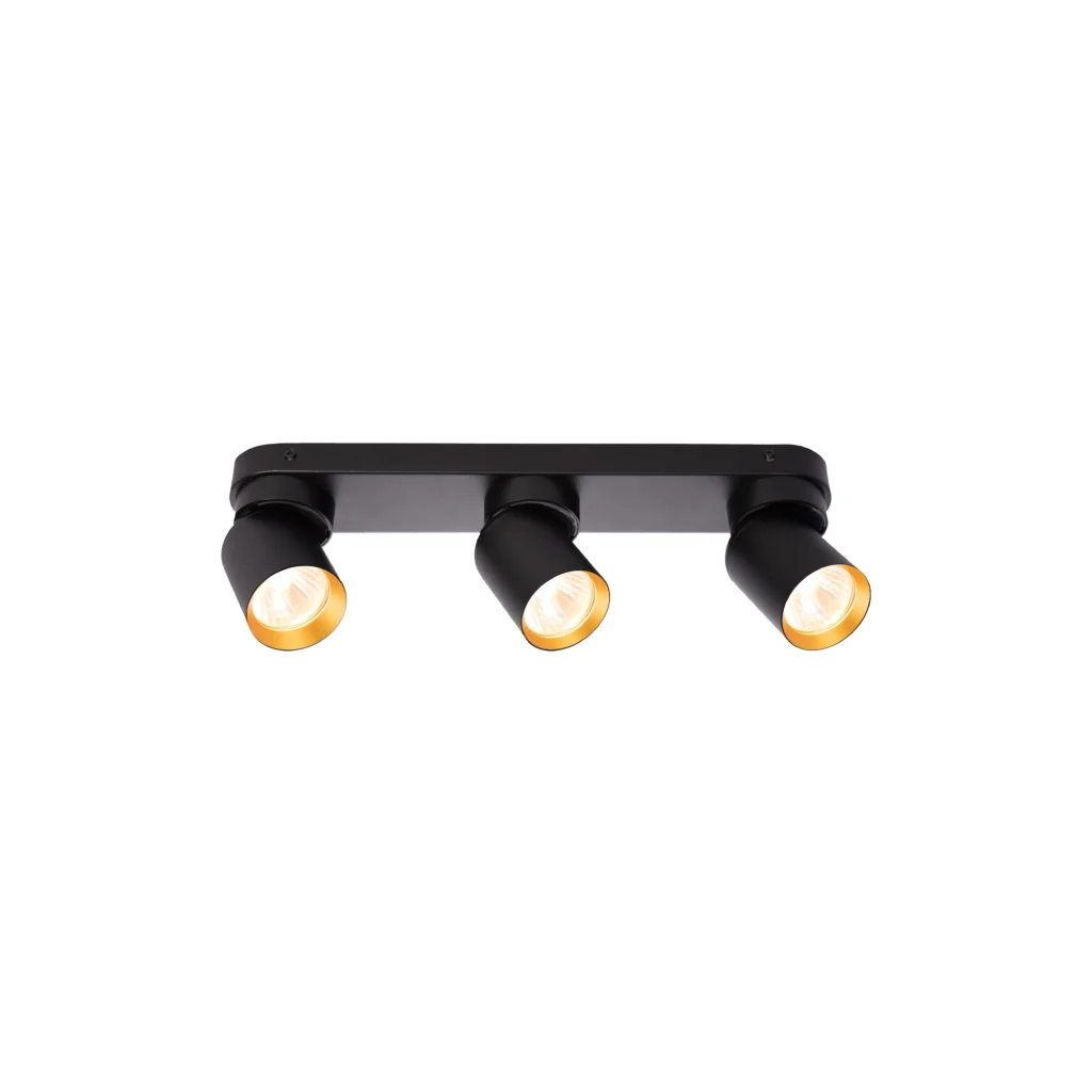 CITRINE 3 GU10 Ceiling Spot Light BK+GD