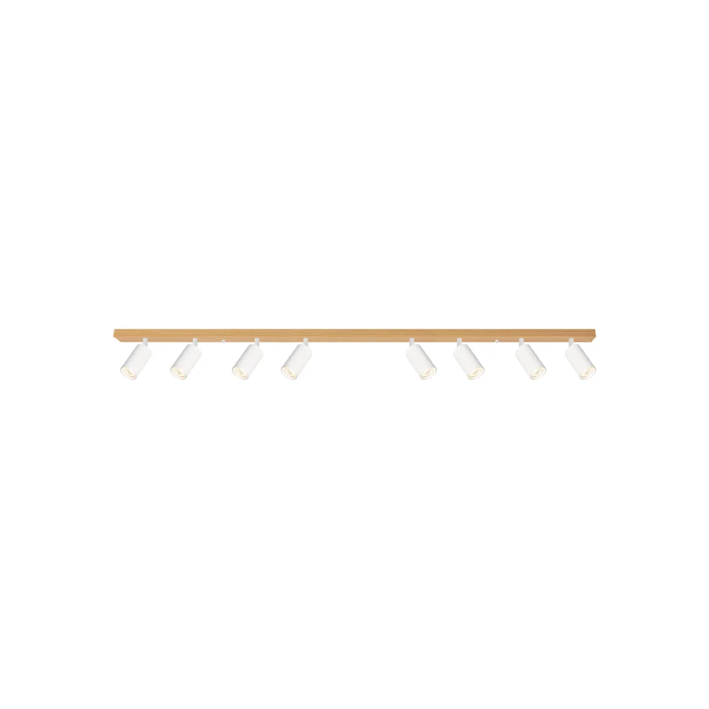CHIME 8 GU10 Ceiling Spot Light Wood color base+WH tube