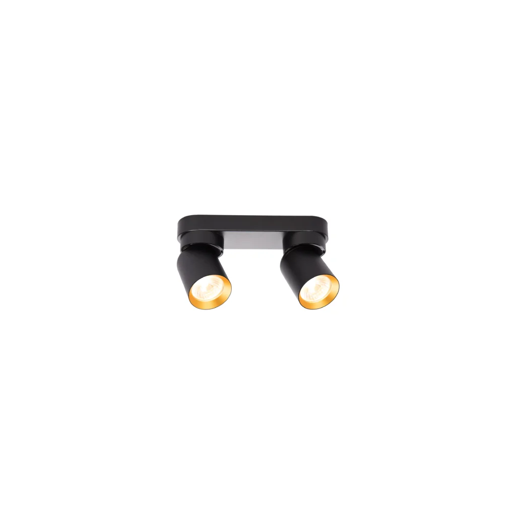 CITRINE 2 GU10 Ceiling Spot Light BK+GD