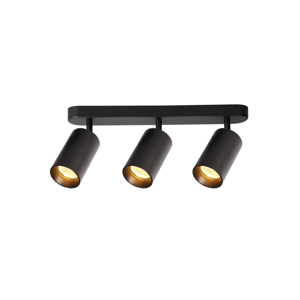 FLINT 3 GU10 Ceiling Spot Light BK