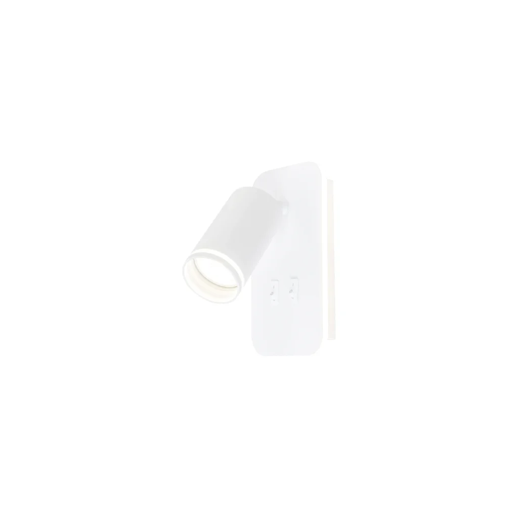 JET 1 GU10 Wall Lamp with LED back light with Switches WH