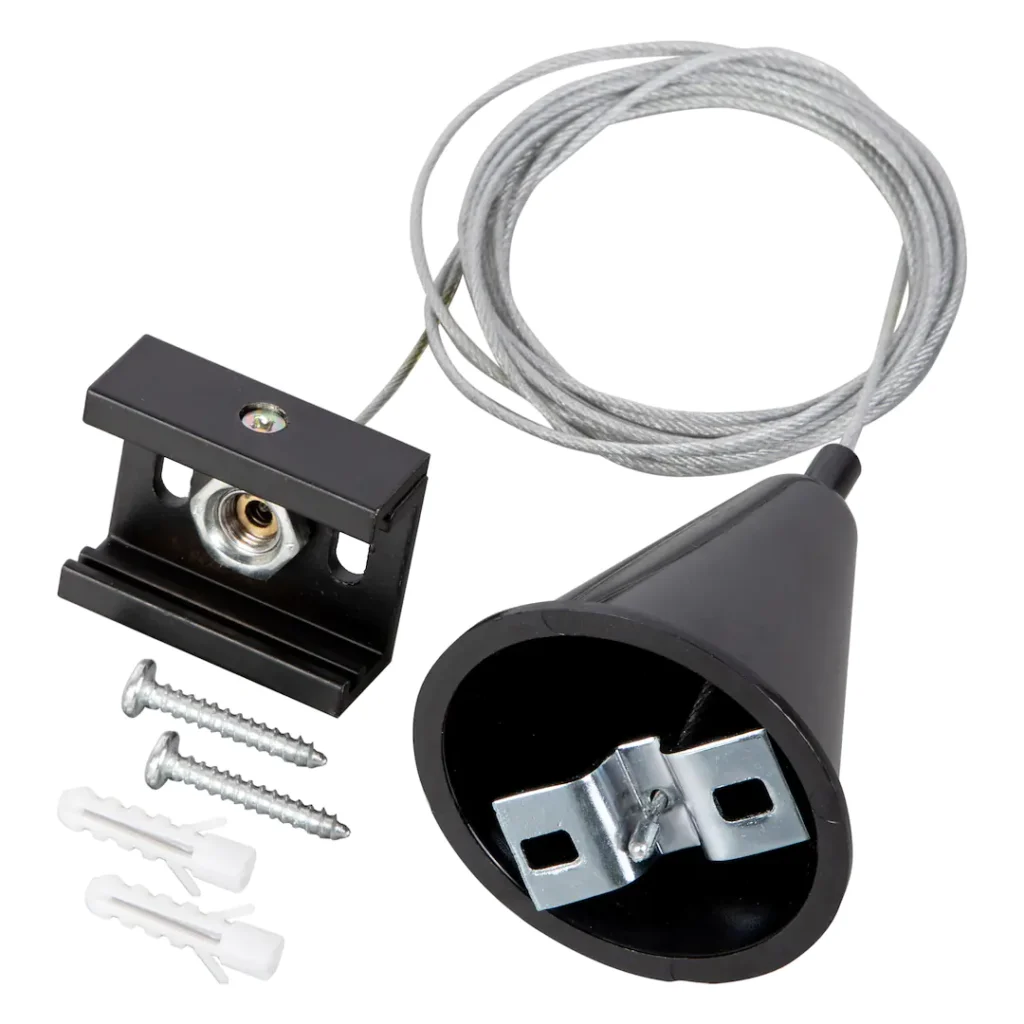 Ceiling spare part, suit 3F 4wires track rail, 1.5M metal wire BK