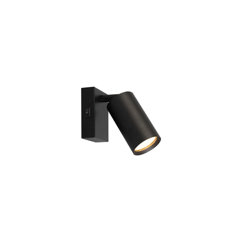 HUSH 1 GU10 Wall Light with switch BK