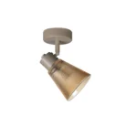 AMBRA 1 G9 ceiling spot light in beige with amber ribbed glass shade, 1 head, product photo