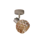 BUBBLE 1 G9 Ceiling Spot Light BEI in beige with amber bubble-textured glass shade, 1 head, product photo