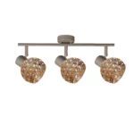 BUBBLE 3 G9 Ceiling Spot Light BEI in beige with amber bubble-textured glass shade, 3 heads, product photo