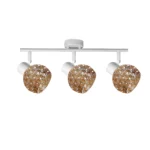 BUBBLE 3 G9 Ceiling Spot Light WH in sand white with amber bubble-textured glass shade, 3 heads, product photo