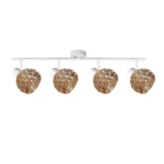 BUBBLE 4 G9 Ceiling Spot Light WH in sand white with amber bubble-textured glass shade, 4 heads, product photo