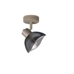 CALLA 1 G9 ceiling spot light in beige with smoked glass petal shade, 1 head, product photo